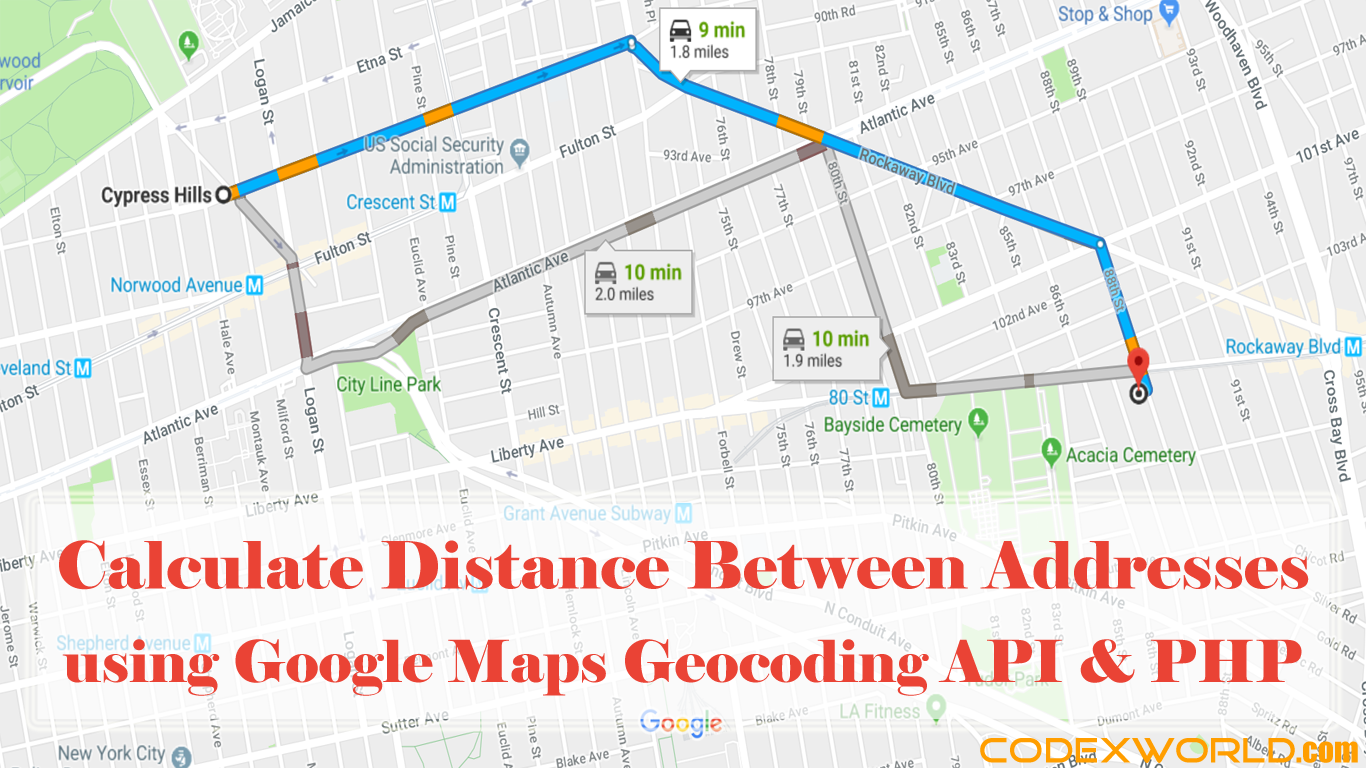 Calculate Distance Between Two Addresses Google Maps Api Php Codexworld 