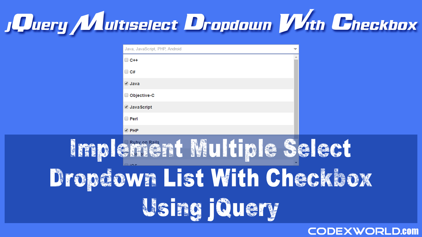 Multi select Dropdown List With Checkbox Using JQuery CodexWorld