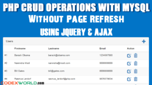 PHP CRUD Operations Without Page Refresh Using JQuery Ajax And MySQL ...