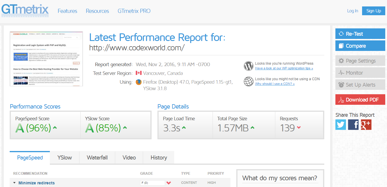 Total pages. GTMETRIX. GTMETRIX Speedtest. Latest Performance Report for это. Report Page details.