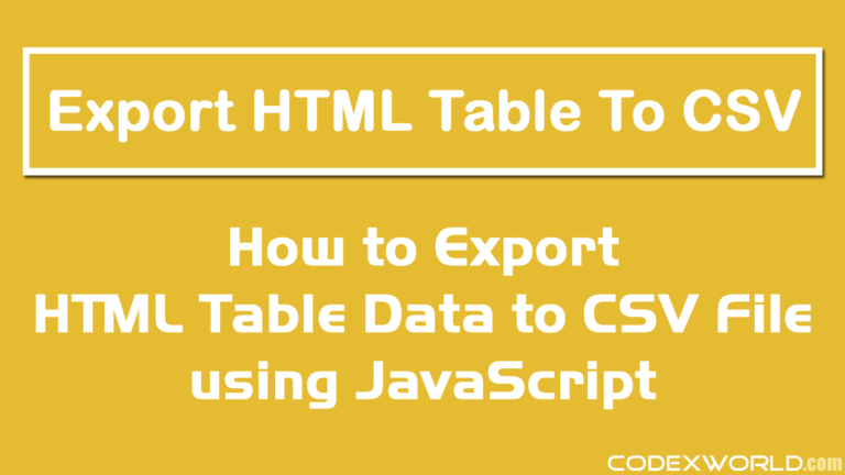 javascript export html table to csv file