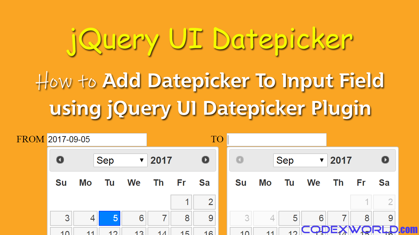 Add Datepicker To Input Field Using Jquery Ui Codexworld Hot Sex Picture