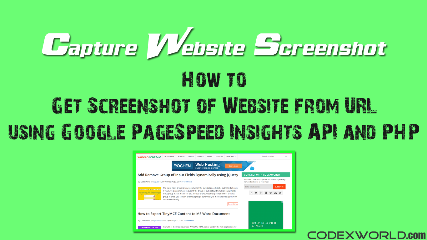 How to Capture Screenshot of Website from URL  using PHP  