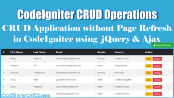 CodeIgniter CRUD Operations Without Page Refresh Using JQuery And Ajax ...